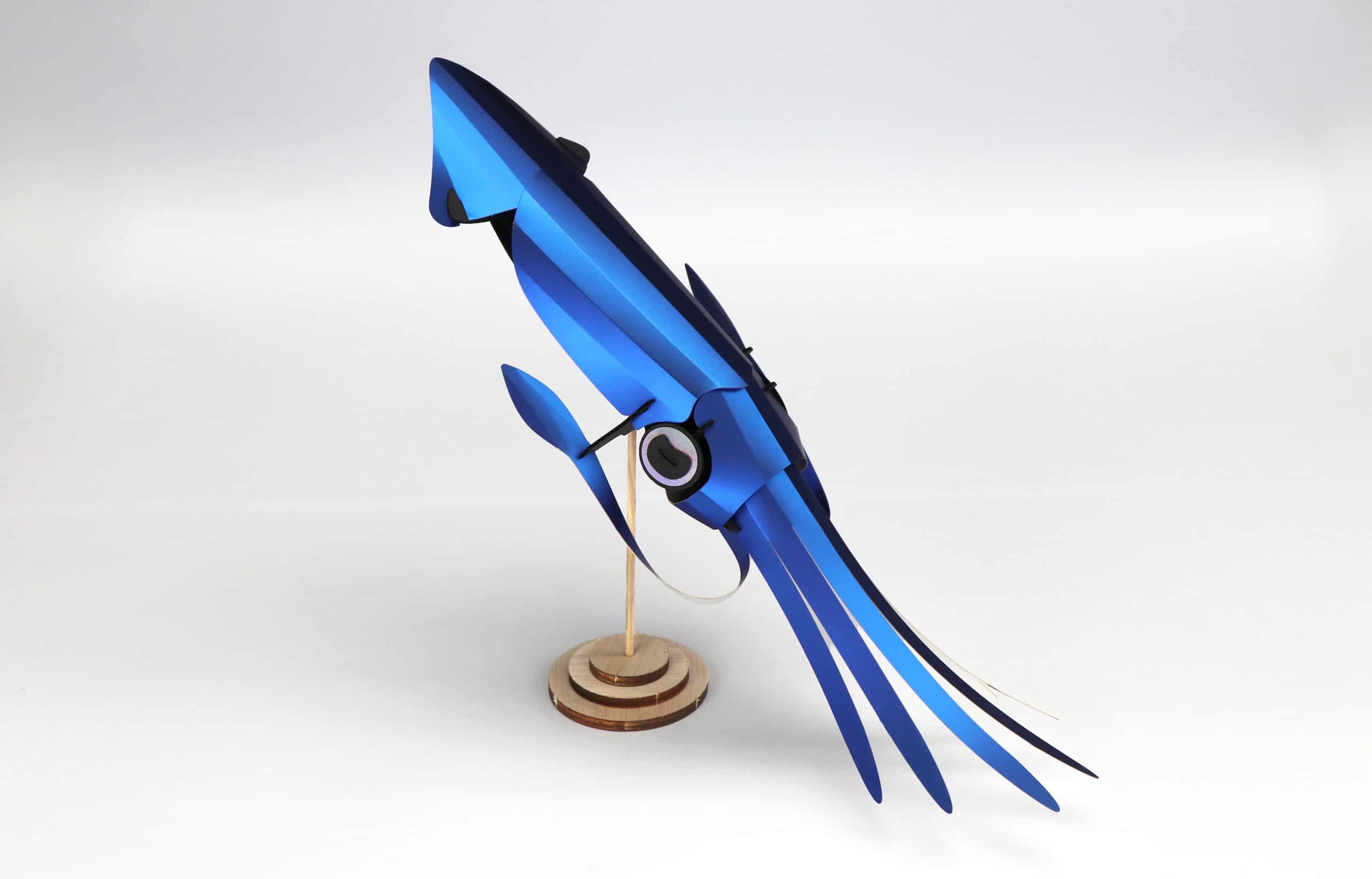 Assembli-paper-squid-cobalt-blue on stand