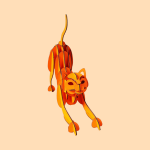 Pastel Category - Sliceform puzzle cat