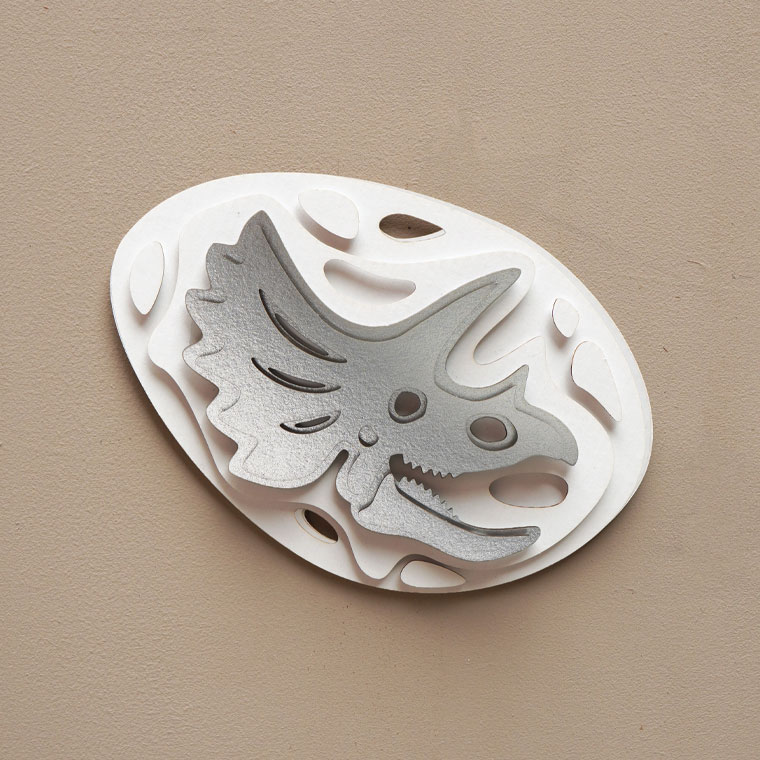 assembli triceratops fossil silver