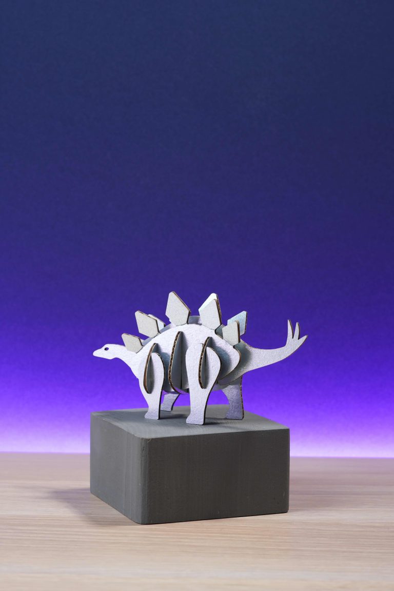 Assembli sliceform Stegosaurus silver